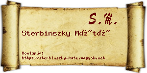 Sterbinszky Máté névjegykártya
