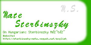 mate sterbinszky business card